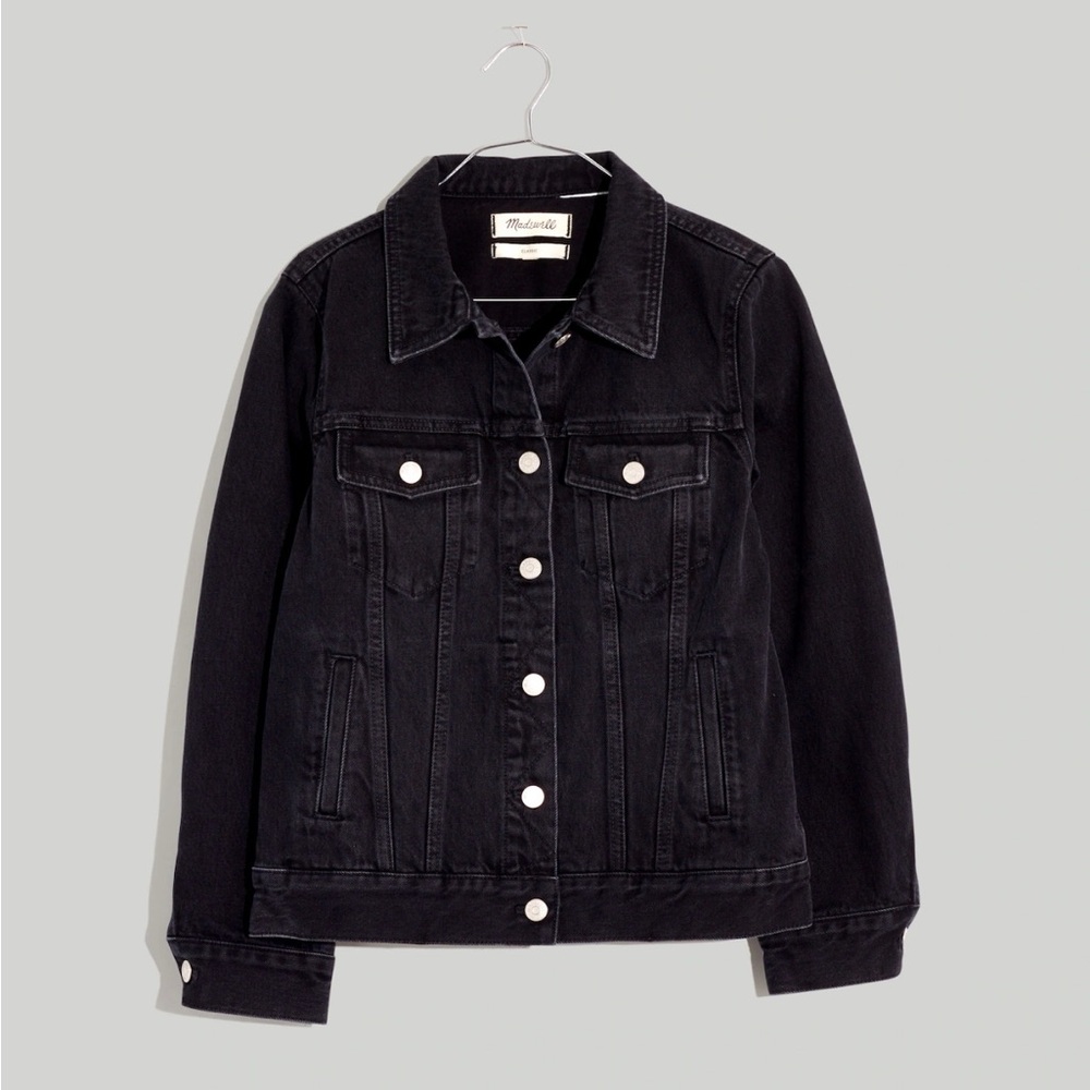 NWT Madewell Black Jean Jacket Classic Denim Style - 100% Cotton (Size S)